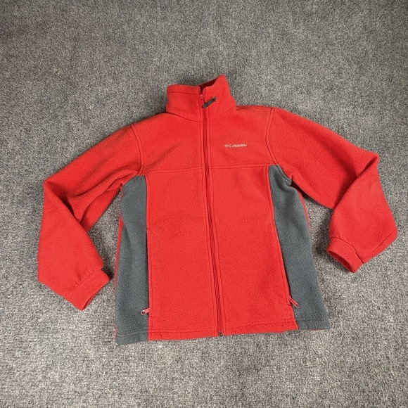 Columbia Other - Columbia Fleece Jacket Youth 14 16 Red Full Zip Outdoor Hiking‎ Core Minimalist